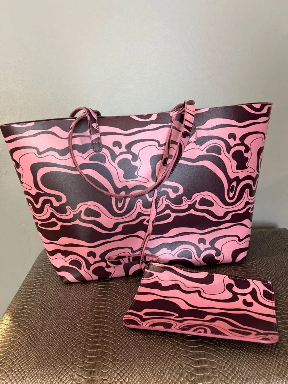 MANSUR GAVRIEL Large Tote Leather Flamingo Plum